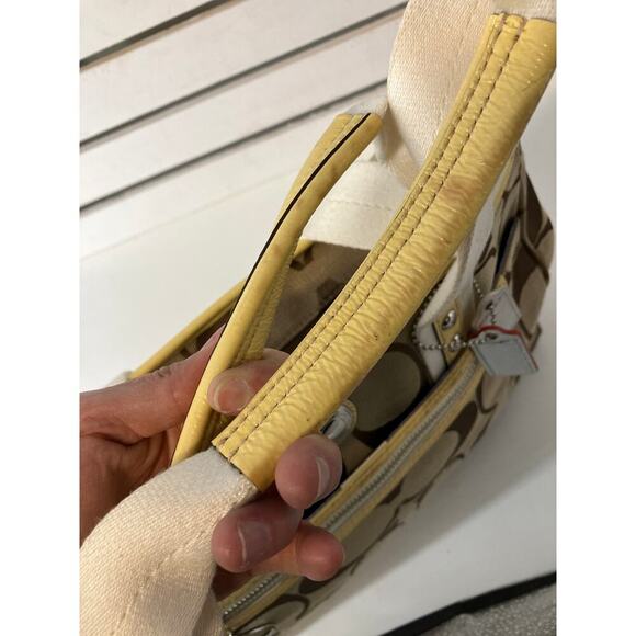 COACH F14878 LARGE SIGNATURE PRINT CANVAS SHOULDER BAG (ASIS) - Picture 8 of 16